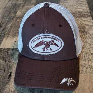 Duck Commander Trucker Hat Brown White FlexFit Cap